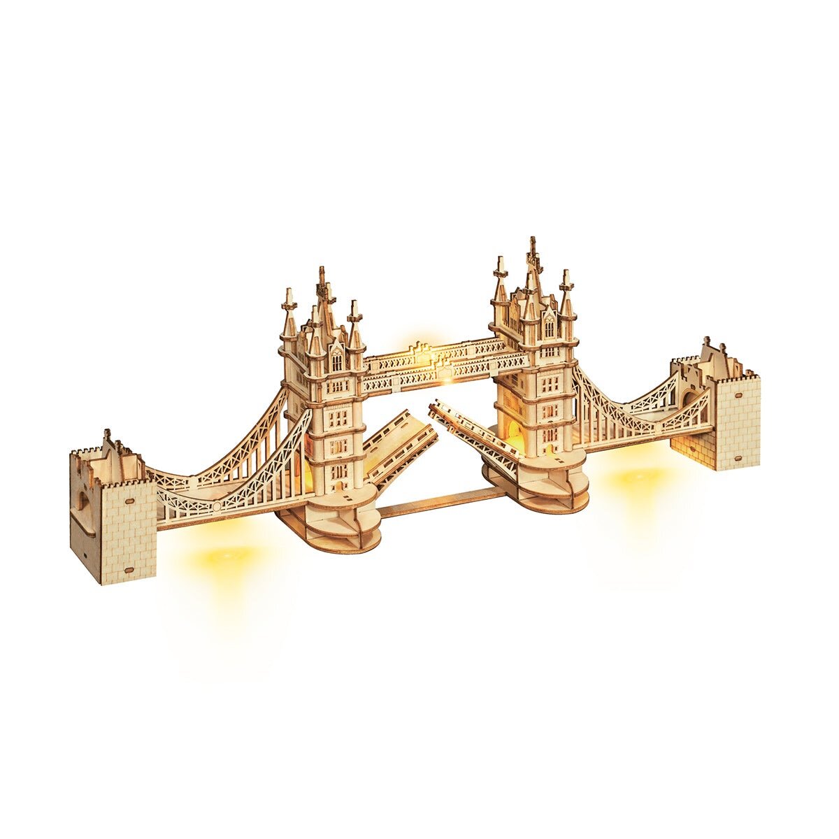 3D-pussel i trä - Tower Bridge-modell med LED-belysning Rolife TG412