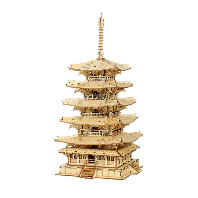 3D-Puzzle aus Holz - Fünfstöckige Pagode Rolife TGN02
