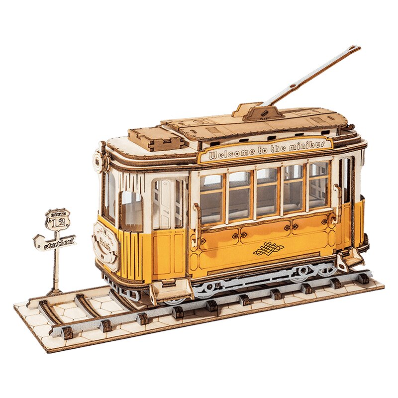 3D Puzzle aus Holz - Historische Straßenbahn Rolife TG505