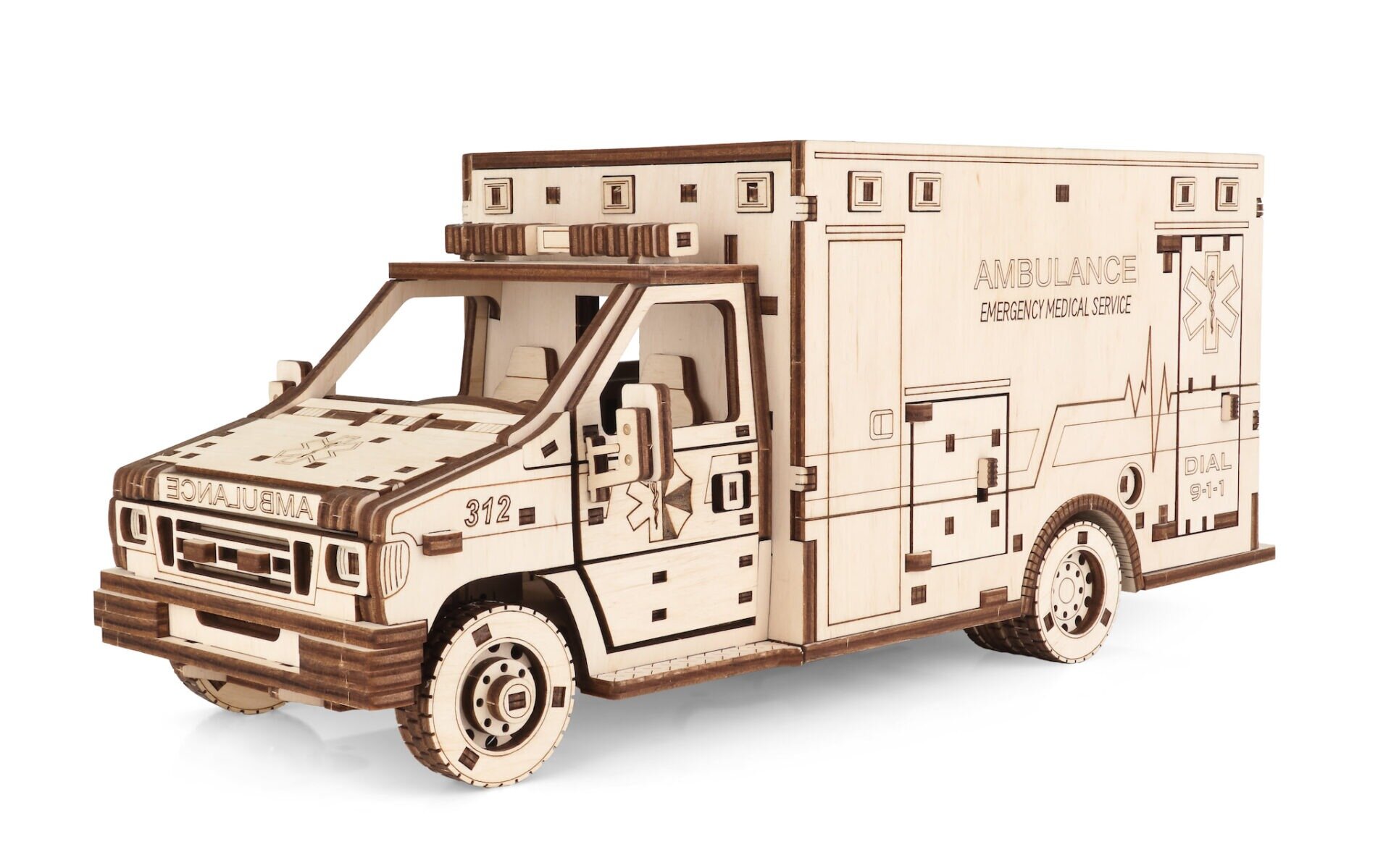 3D-Puzzle aus Holz - Krankenwagen Eco Wood Art