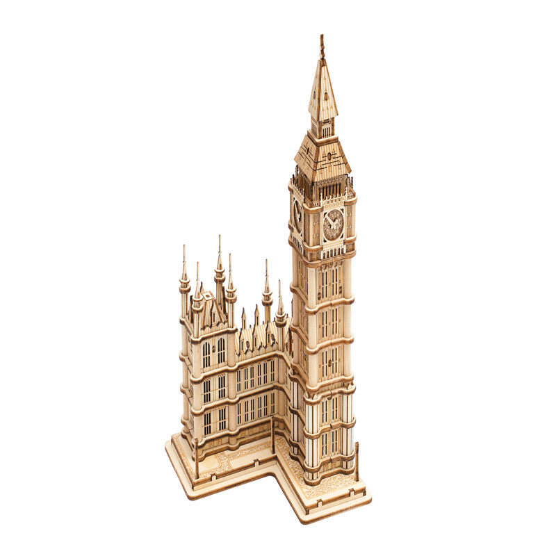 Dřevěné 3D puzzle - Model Big Ben s LED osvětlením Rolife TG507