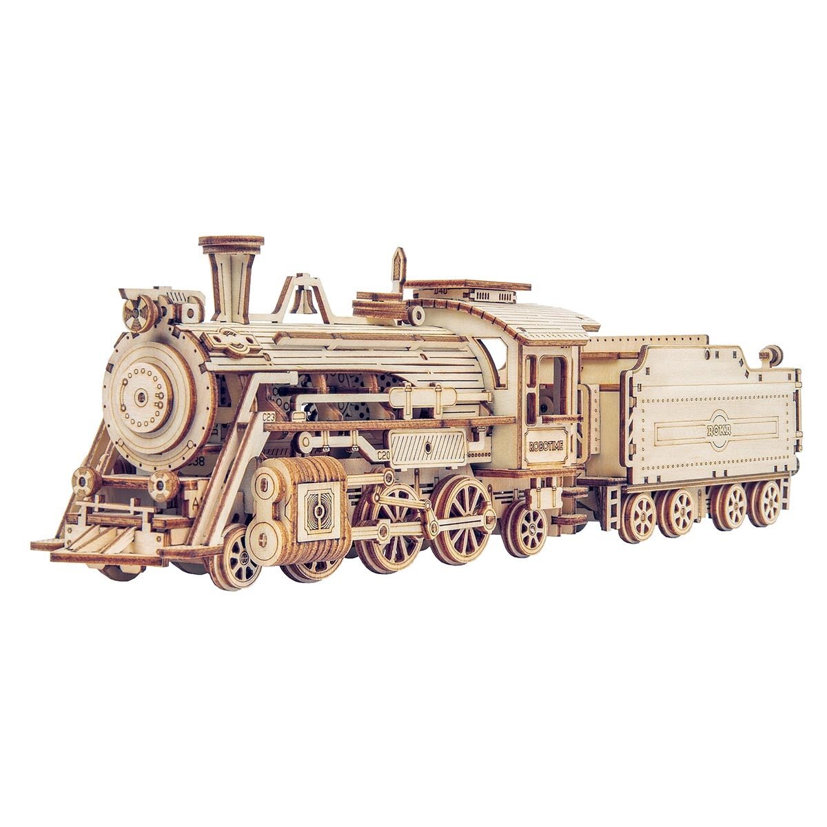 Dřevěné 3D puzzle - Model parní lokomotivy ROKR MC501