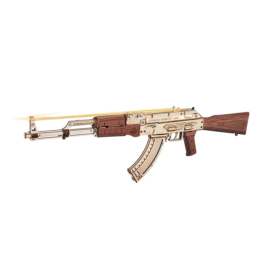 Dřevěné mechanické 3D puzzle - AK-47 Rifle ROKR LQ901