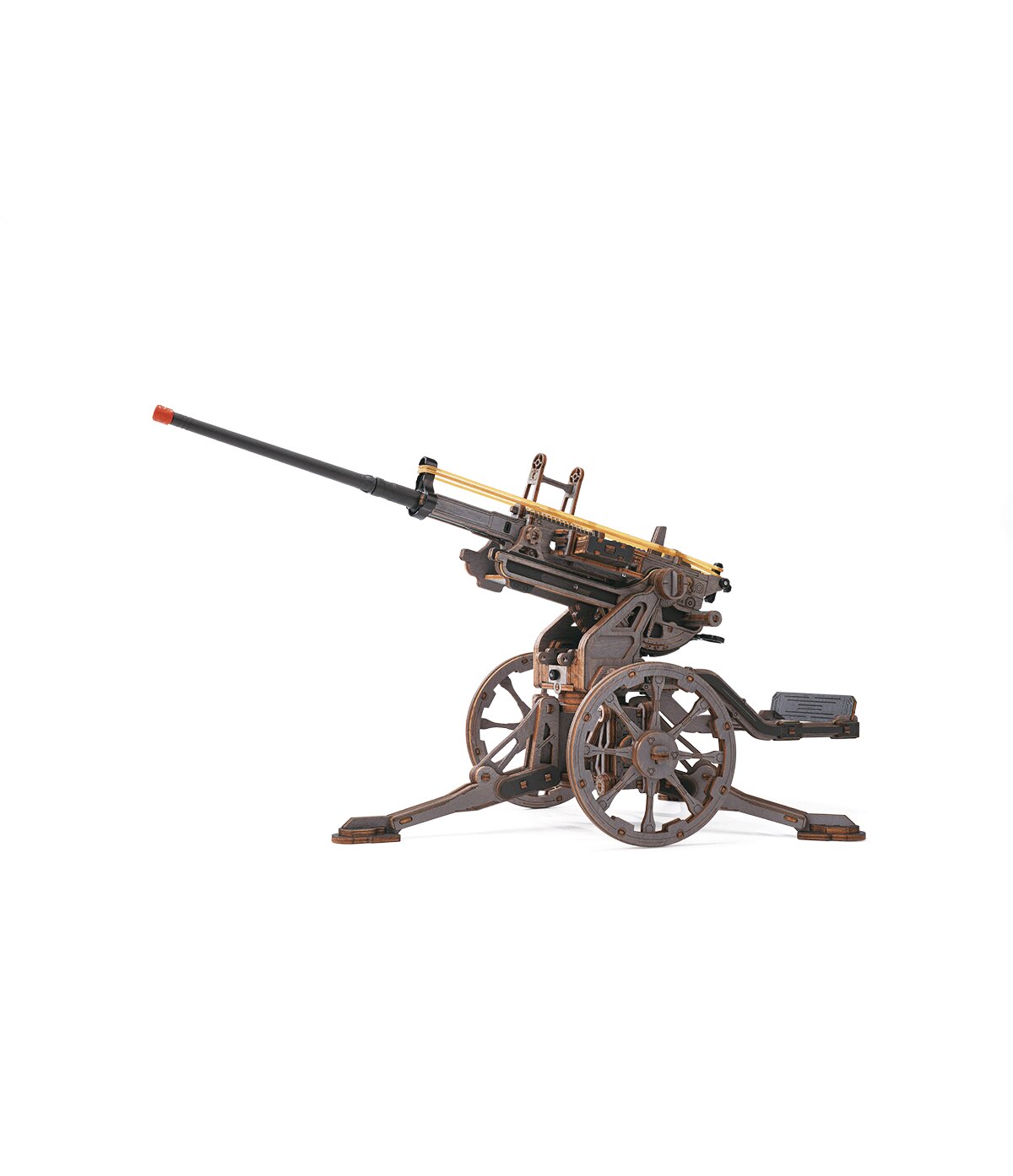 Dřevěné mechanické 3D puzzle - Protiletadlový kanón ROKR LQM01