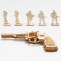 Dřevěné mechanické 3D puzzle - Revolver Corsac M60 ROKR LQ401