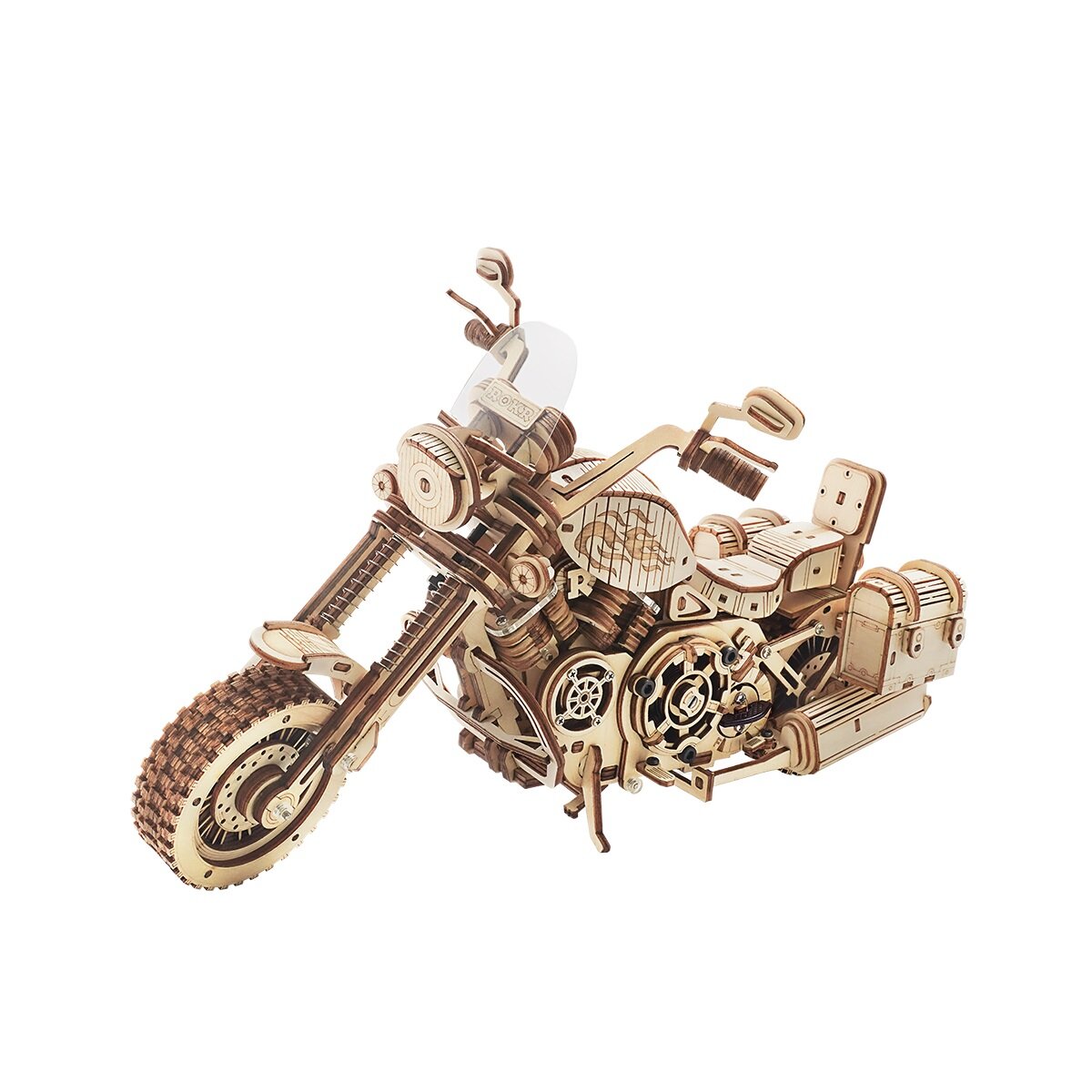 Drewniane mechaniczne puzzle 3D - Motocykl Cruiser ROKR LK504