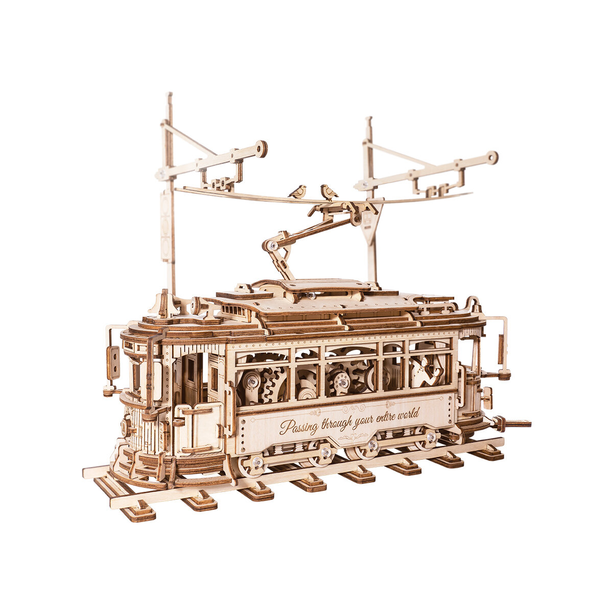 Дървен 3D пъзел - Класически градски трамвай ROKR LK801