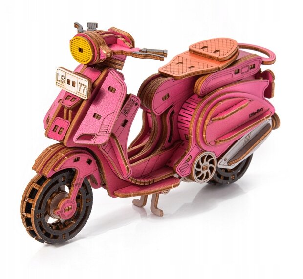Drvena 3D slagalica - Ružičasti Sting Scooter Little Story E022R