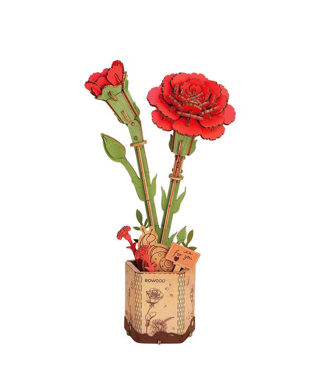 Fa 3D puzzle - Vörös szegfű ROWOOD TV052