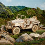 Houten 3D-puzzel - Legerjeep model ROKR MC701