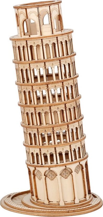 sokken Waden Waar Houten 3D puzzel - Model van de scheve toren van Pisa Rolife TG304
