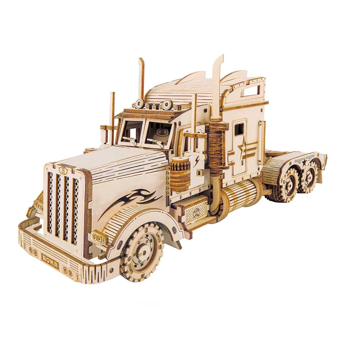 Houten 3D-puzzel - Zware vrachtwagenmodel ROKR MC502