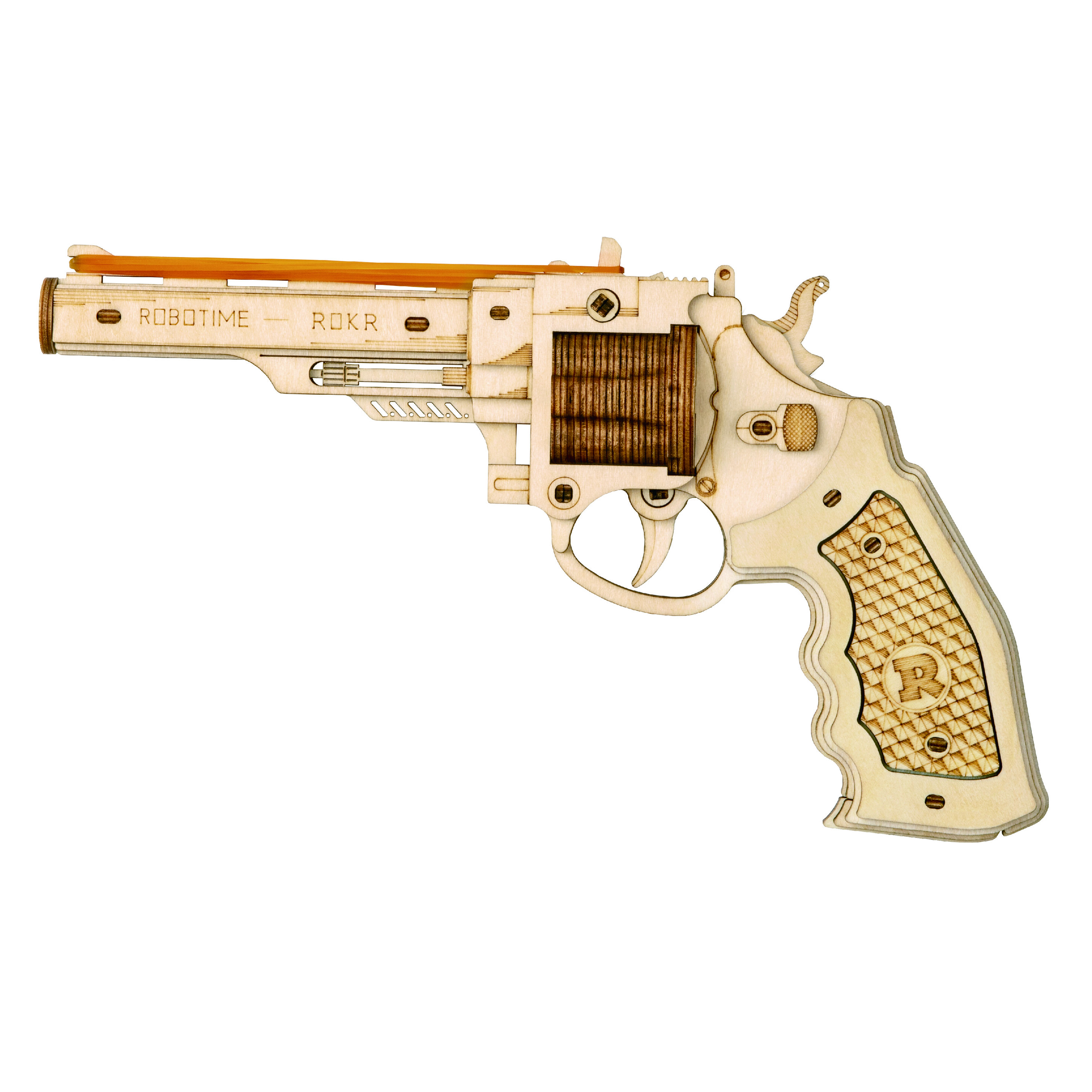 Houten mechanische 3D puzzel - Revolver Corsac M60 ROKR LQ401