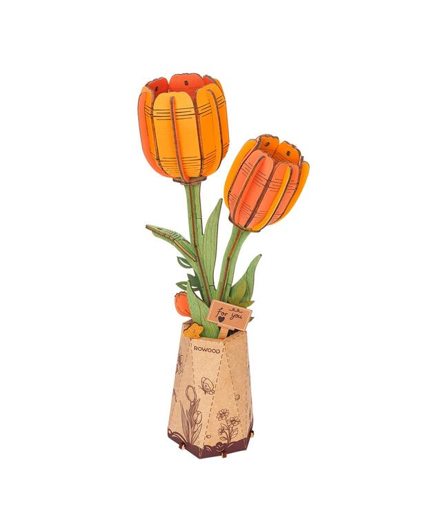 Koka 3D puzle - Oranža tulpe ROWOOD TW081