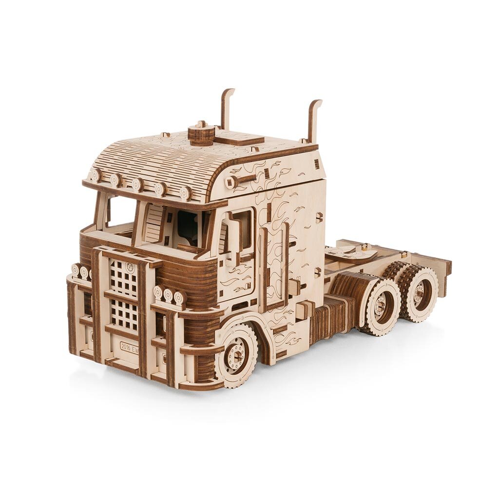 Mechanisches 3D-Puzzle aus Holz - LKW Road King Eco Wood Art