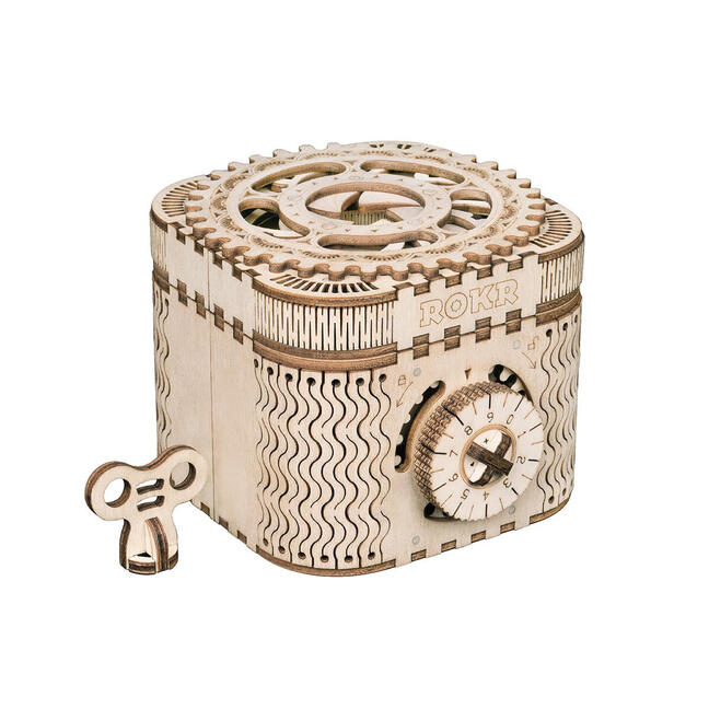 Medinė mechaninė 3D dėlionė - Seifas ROKR LK502