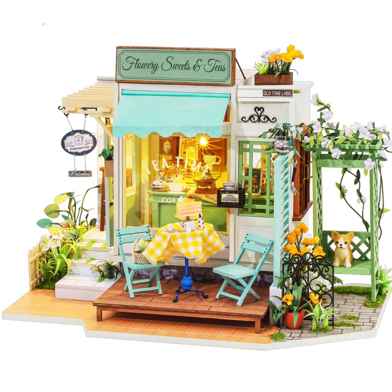 Miniatiūrinis namelis - Gėlių saldainiai ir arbatos Rolife DG146