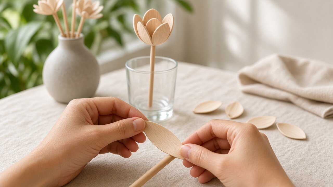 Wooden flowers: how to shape petals so they do not crack