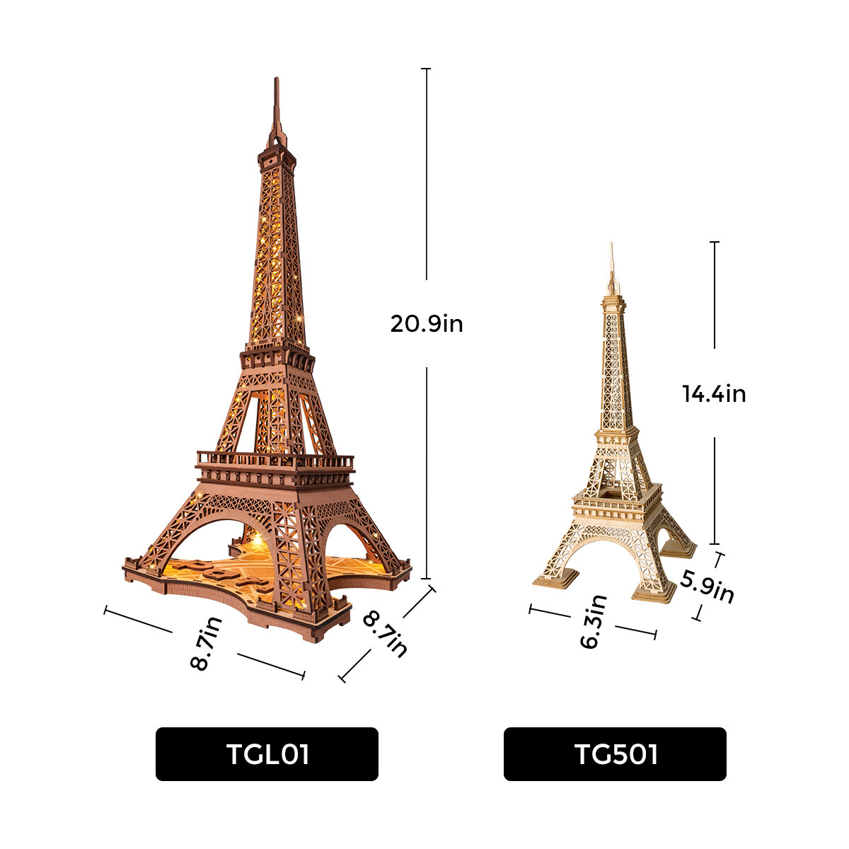 Maquette bois  Tour Eiffel Lumineuse à LED – Golemites - Rokr