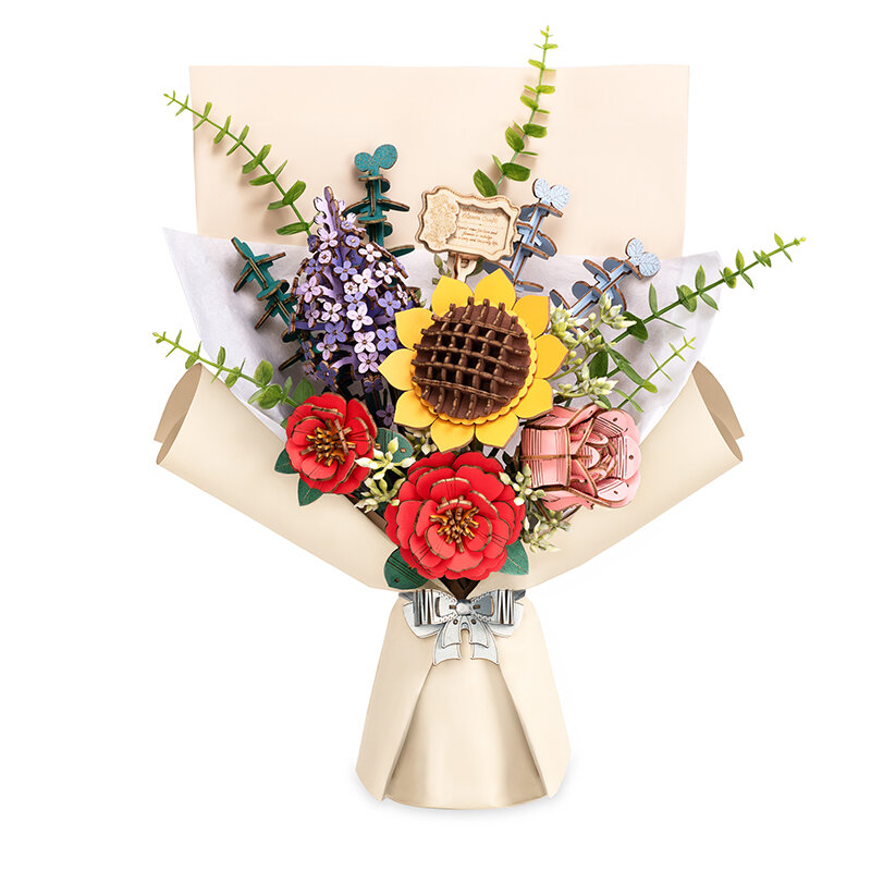 Puzzle 3D din lemn - Buchet de flori ROWOOD TW01H