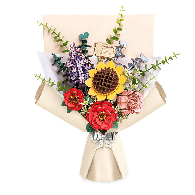 Puzzle 3D din lemn - Buchet de flori ROWOOD TW01H