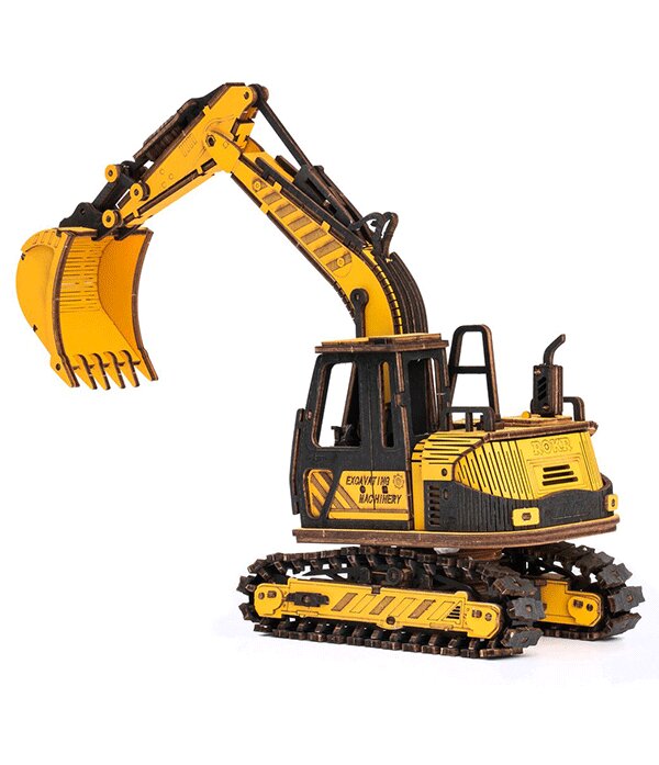Puzzle 3D din lemn - Excavator ROKR TG508K
