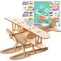 Puzzle 3D en bois - Avion Little Story D016