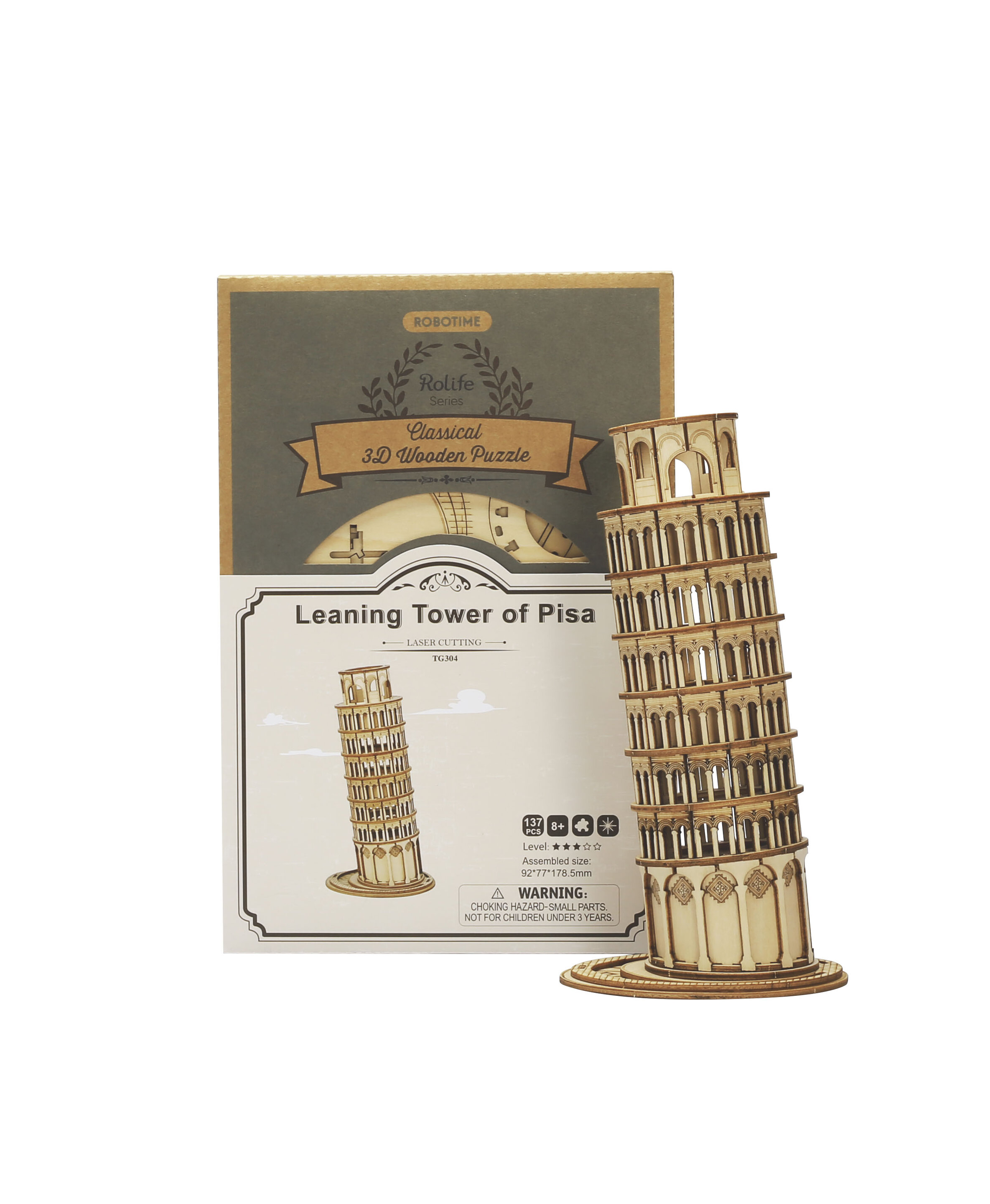 Puzzle 3D en bois - Maquette de la Tour Penchée de Pise Rolife TG304