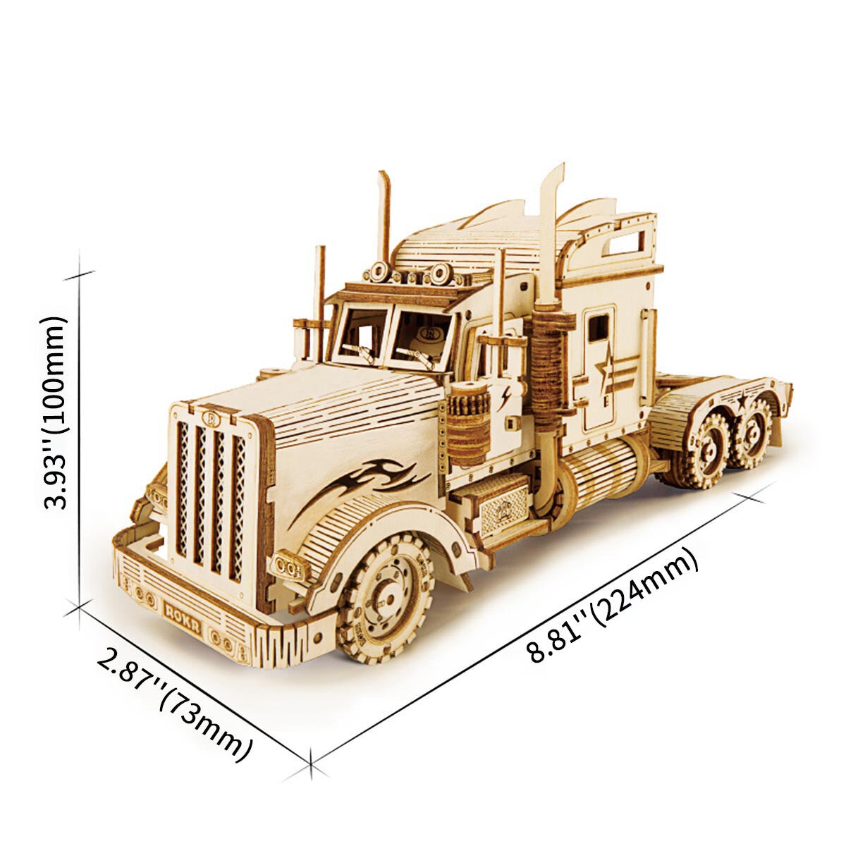 Puzzle 3D en bois - Modèle de camion lourd ROKR MC502