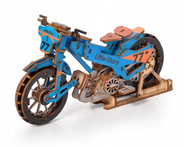 Puzzle 3D en bois - Moto Speedway bleue Little Story E019B