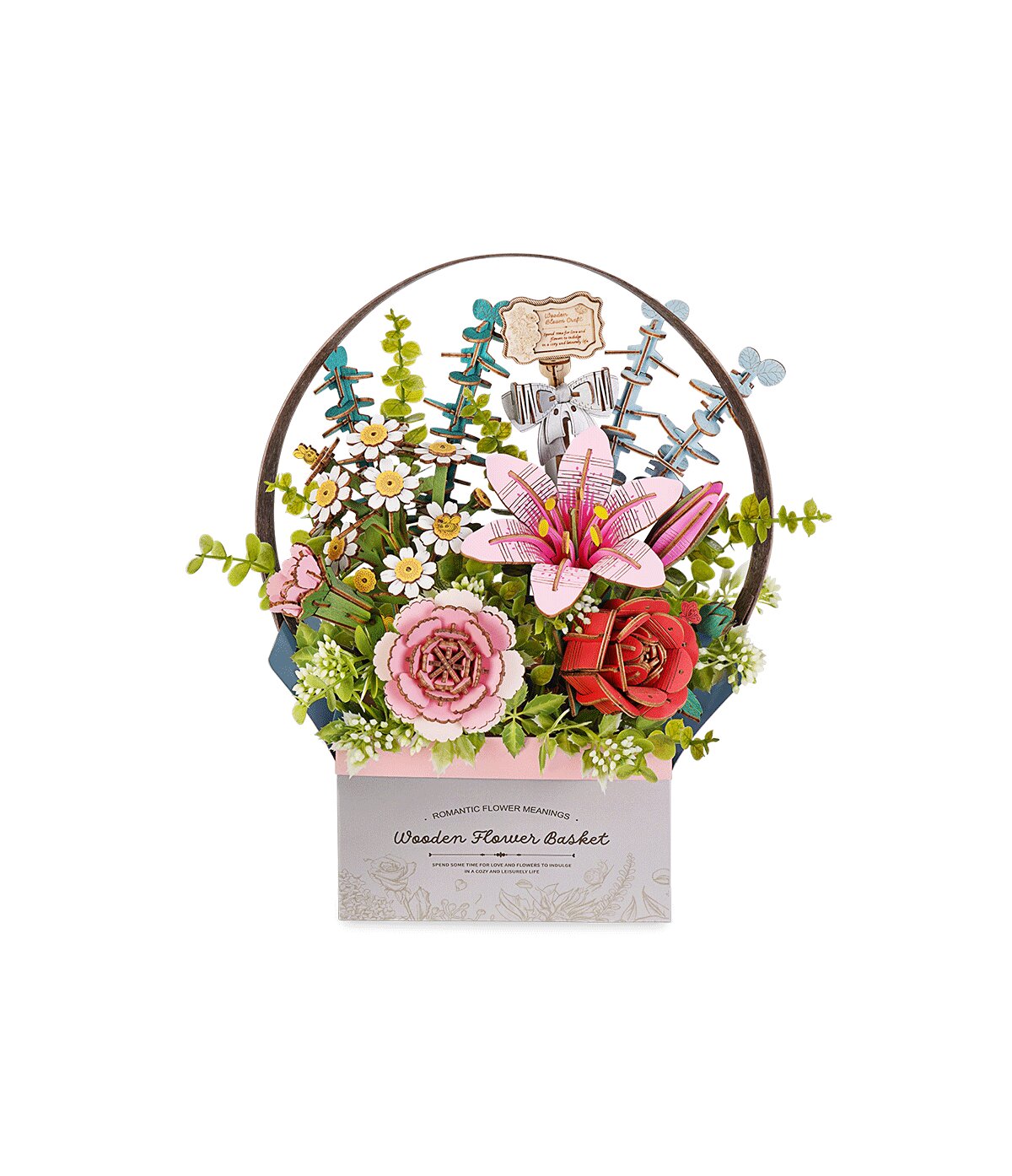 Rompecabezas 3D de madera - Cesta de flores de madera ROWOOD TW03H
