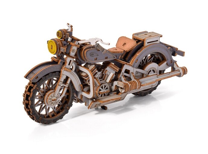 Træ 3D puslespil - Grå Comanche motorcykel Little Story E023G