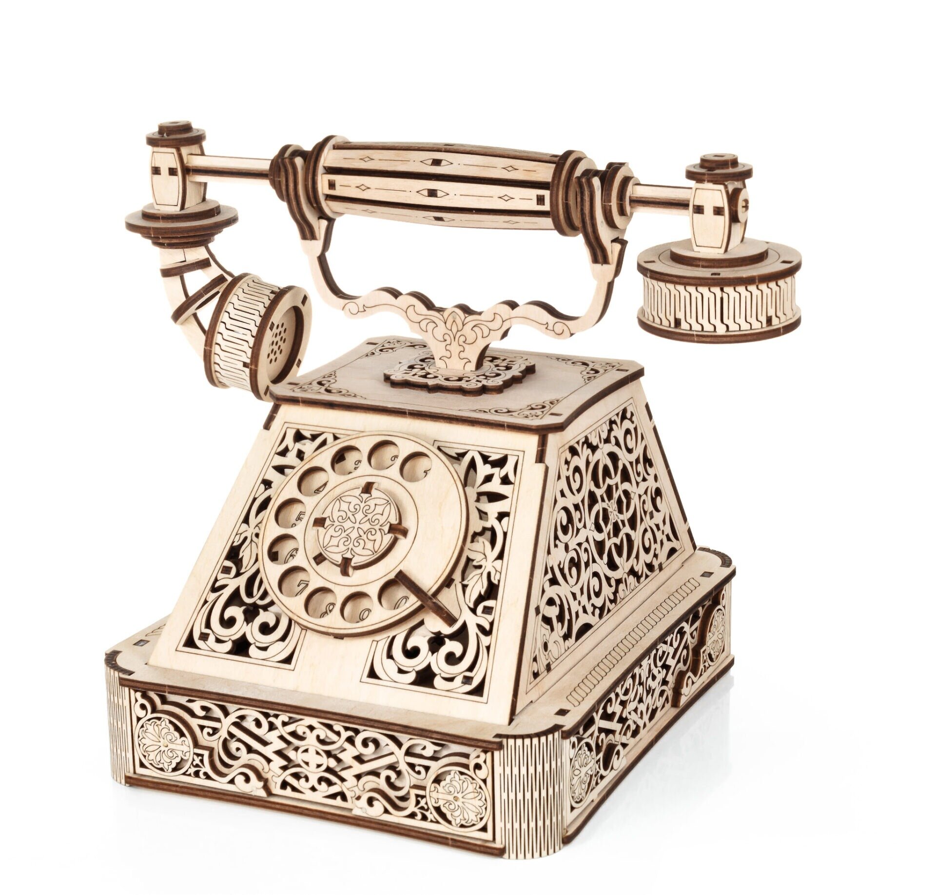 Träpussel i 3D - Retrotelefon Eco Wood Art
