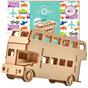 Wooden 3D puzzle - Bus Little Story D002