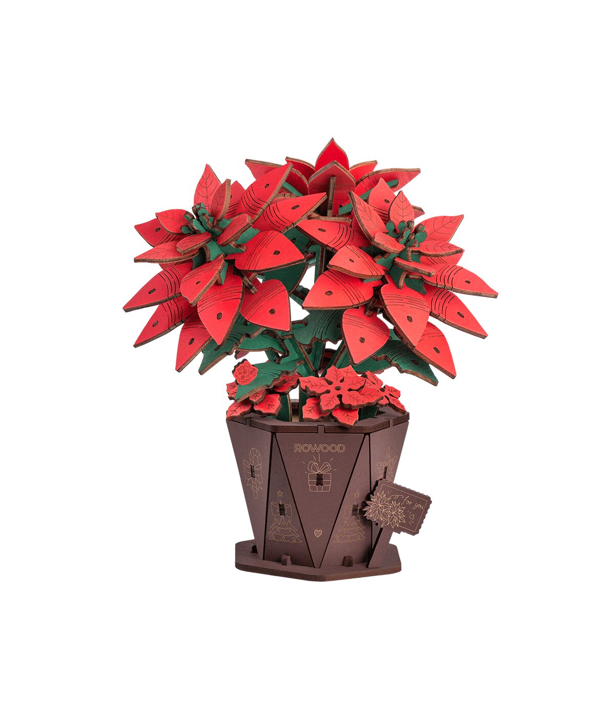 Wooden 3D puzzle - Poinsettia ROWOOD TF001