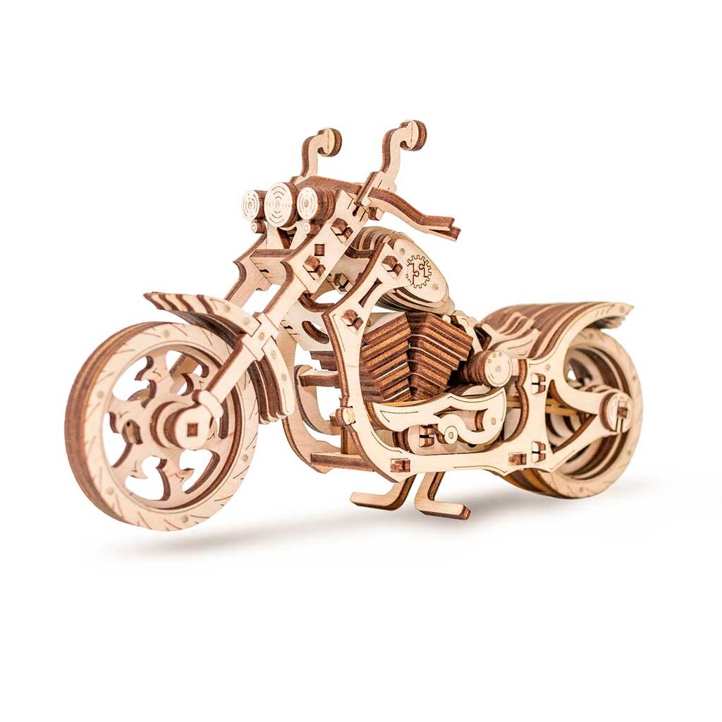 Wooden mechanical 3D puzzle - Cruiser motorbike Eco Wood Art
