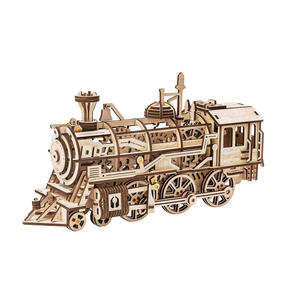 Wooden mechanical 3D puzzle - Locomotive ROKR LK701