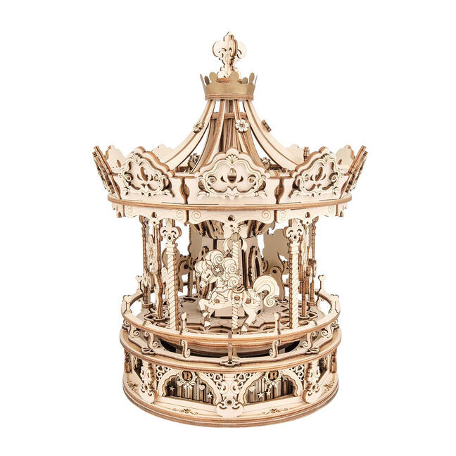 Wooden mechanical 3D puzzle - Romantic carousel ROKR AMK62