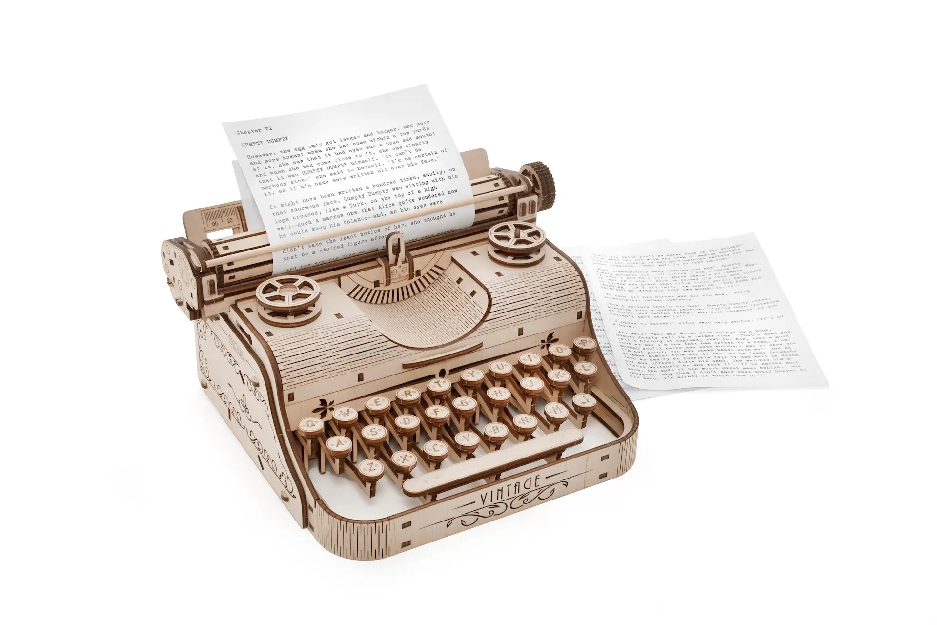 Wooden mechanical 3D puzzle - Typewriter Eco Wood Art