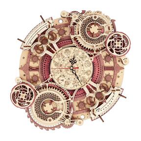 Wooden mechanical 3D puzzle - Wall clock Zodiac ROKR LC601